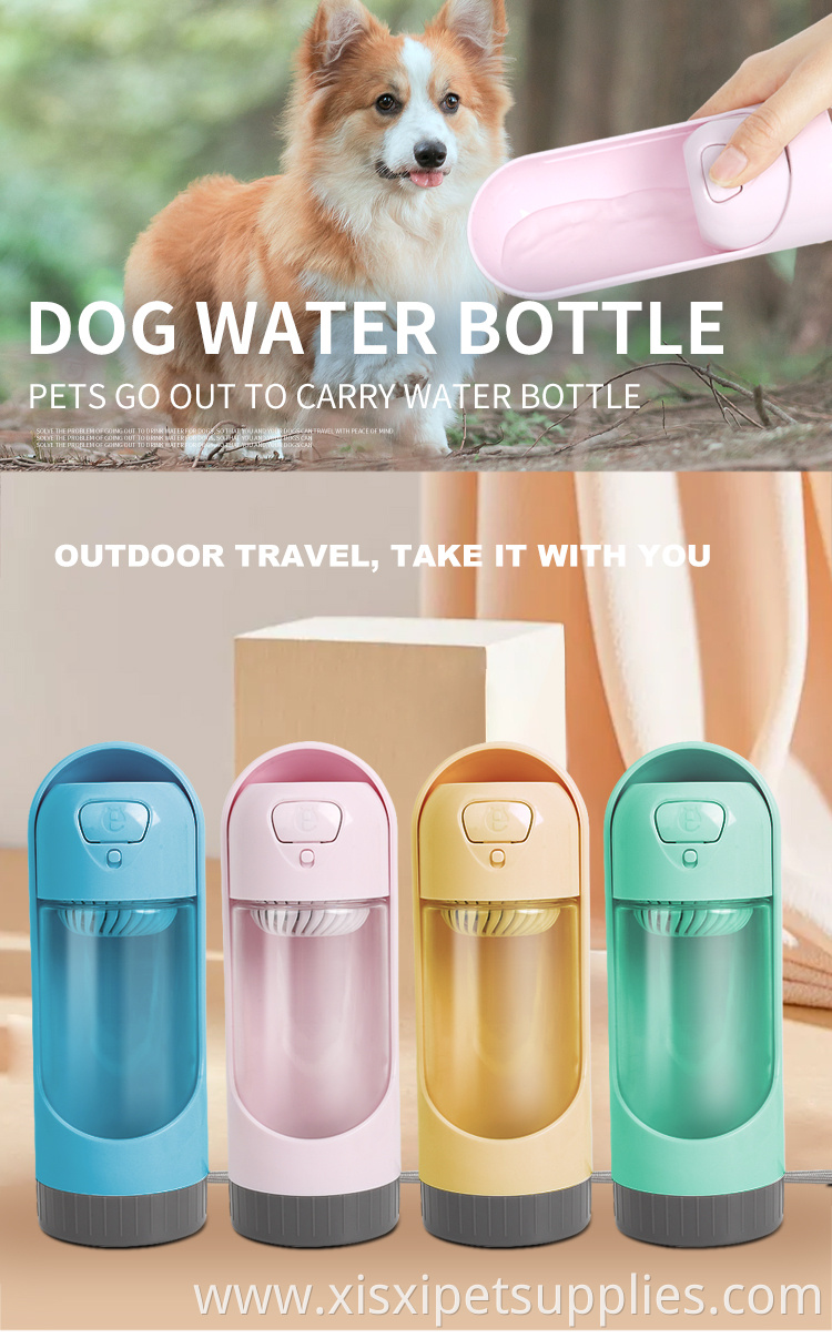 Factory Wholesale 300ml Portable Pet Drinking Water Bottle For Dog With Filter